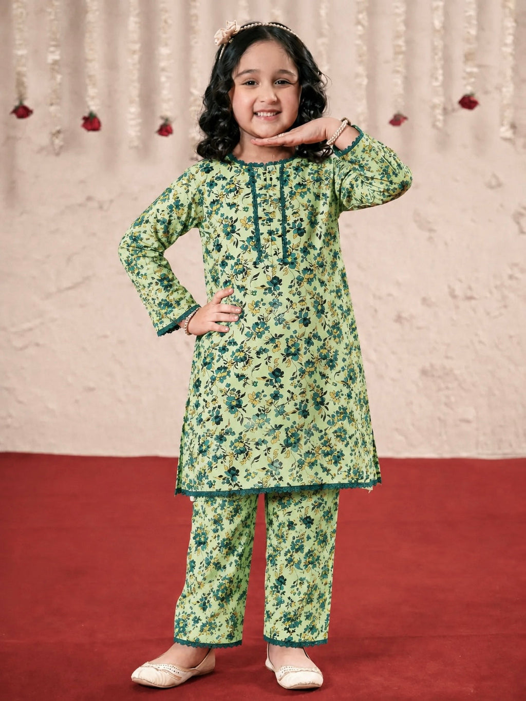 Girls Printed Cotton 2 Piece Suit – Soft Cotton Casual Wear for Kids