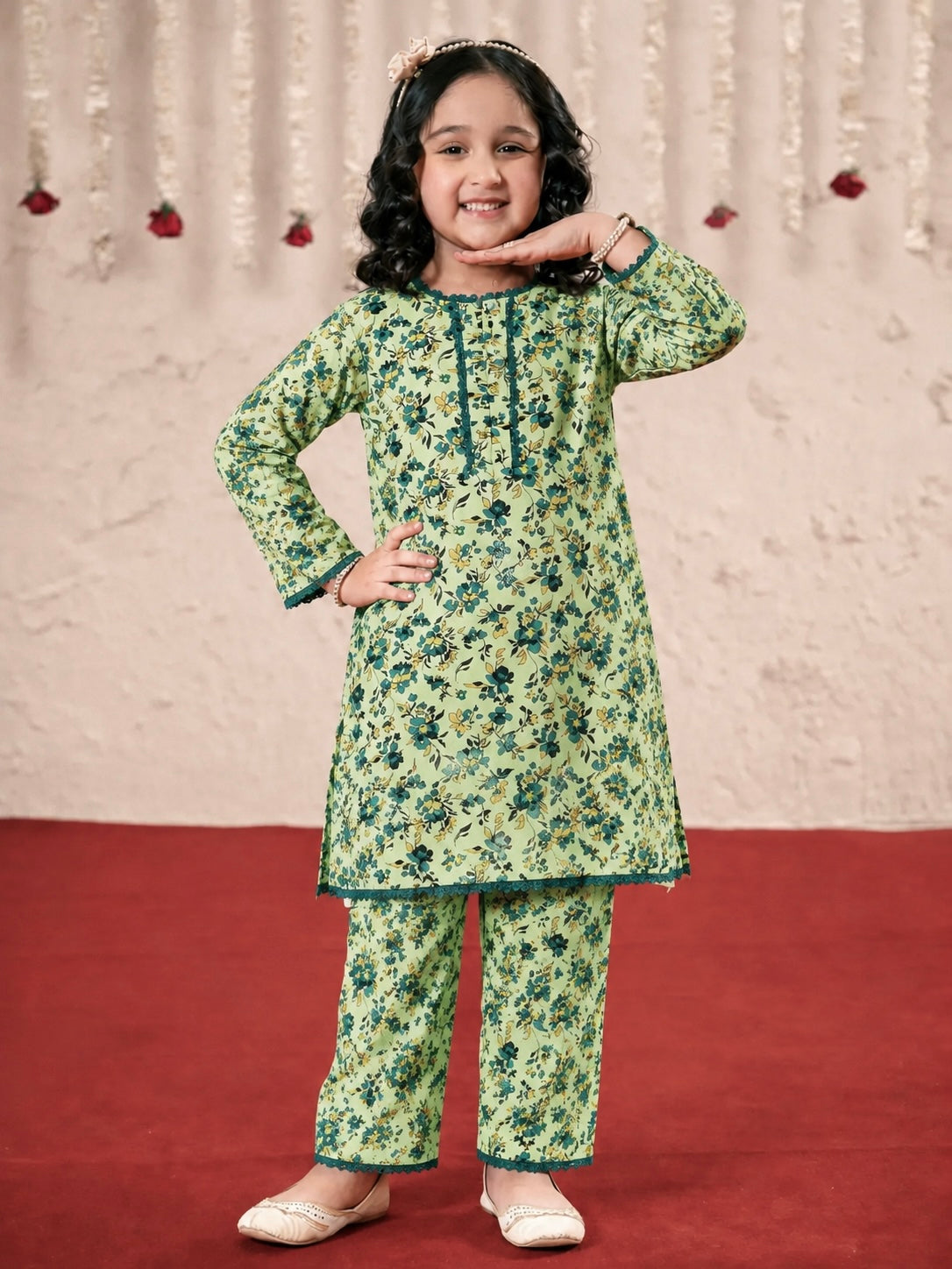 Girls Printed Cotton 2 Piece Suit – Soft Cotton Casual Wear for Kids