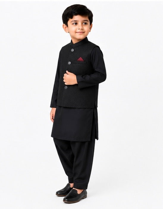 Black Waistcoat Suits for Boys