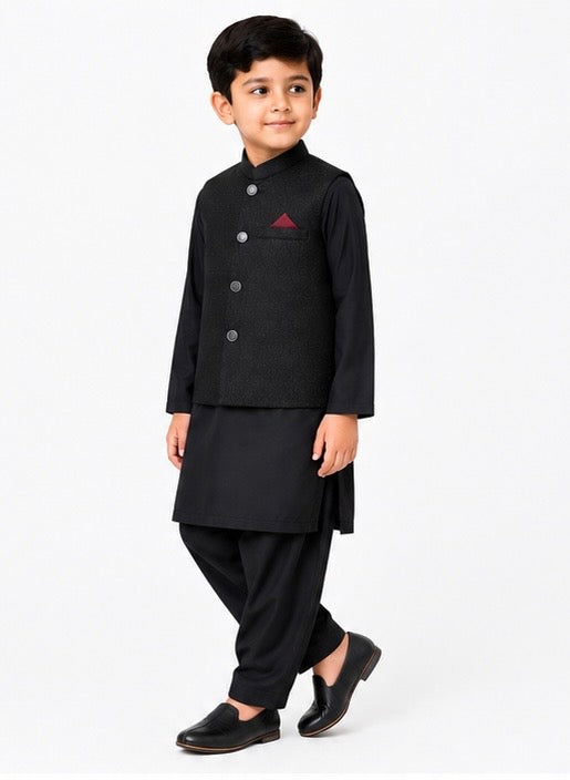 Black Waistcoat Suits for Boys