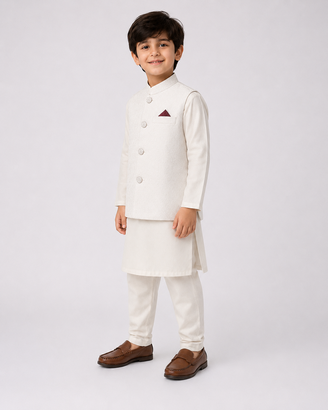 White Waistcoat Suits for Boys