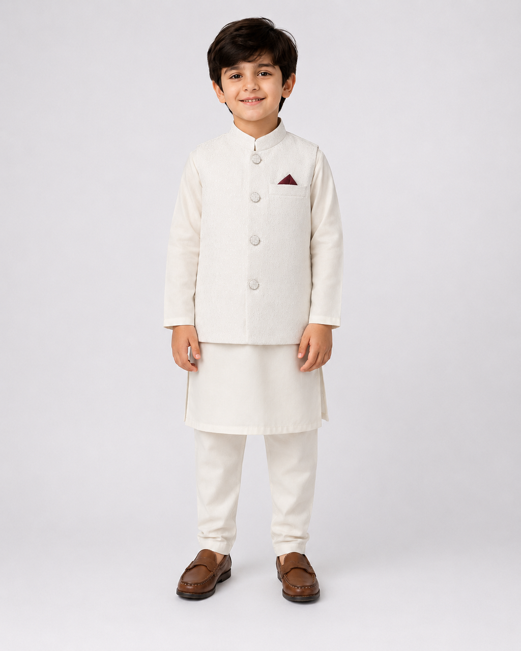 White Waistcoat Suits for Boys