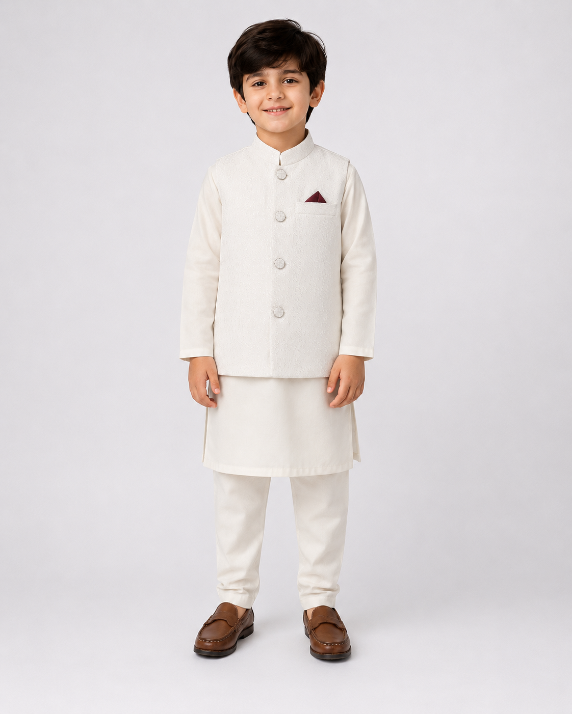 White Waistcoat Suits for Boys