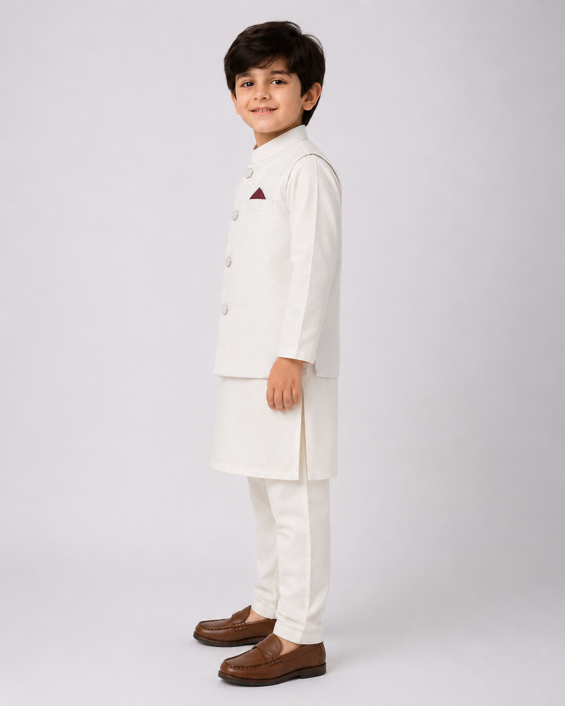White Waistcoat Suits for Boys