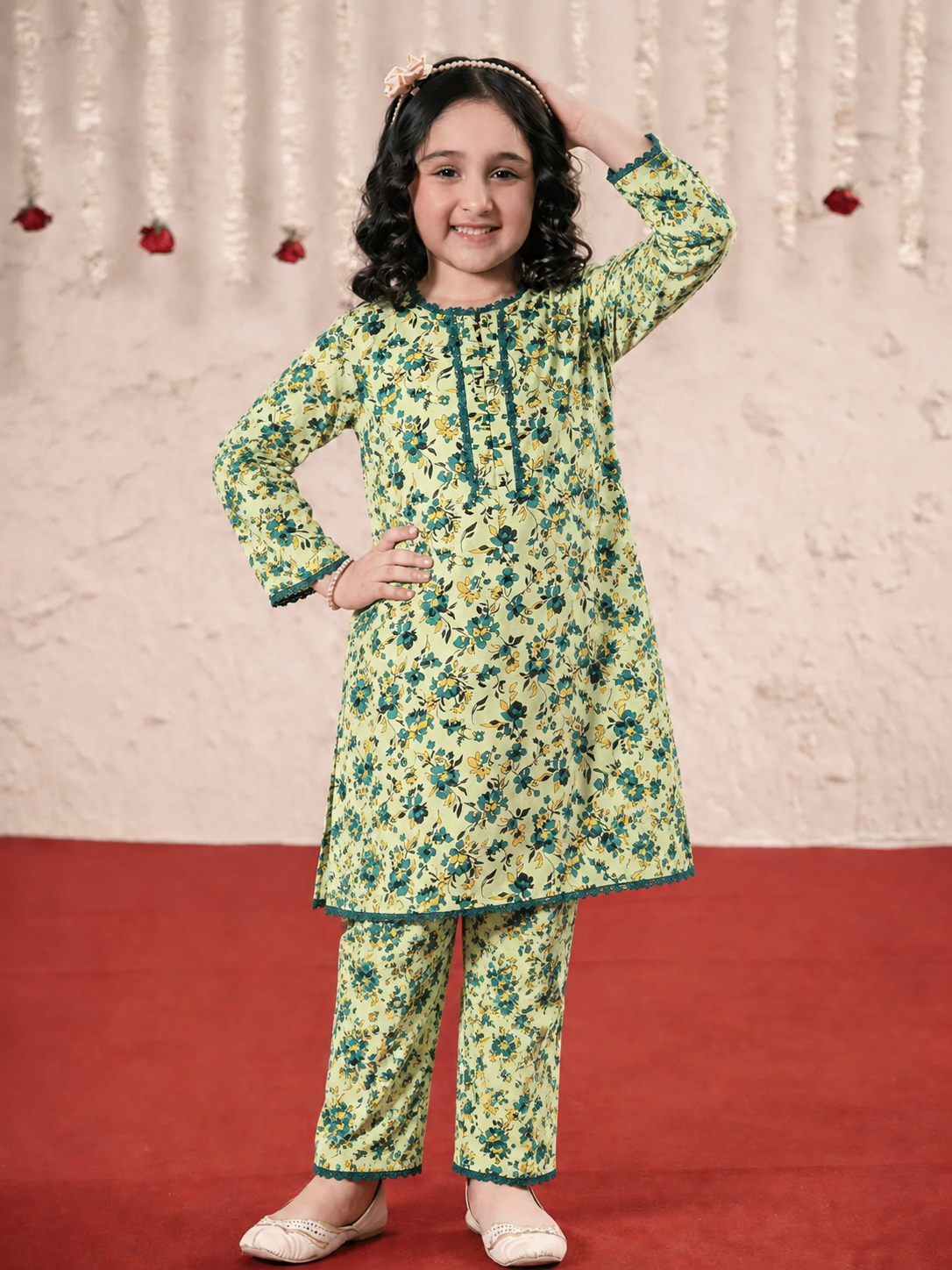 Girls Printed Cotton 2 Piece Suit – Soft Cotton Casual Wear for Kids